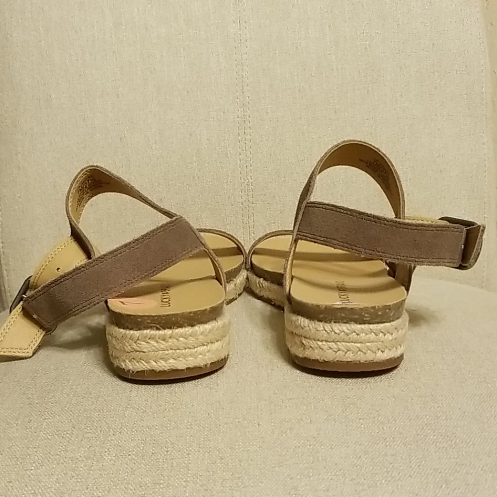Lucky Brand Gadine Leather Jute Sandals - Picture 7 of 14